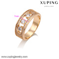 14295 Xuping luxury imitation jewelry noble round 18k gold plated wedding finger ring designs with Synthetic CZ diamond